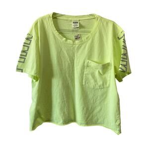 PINK Victoria Secret Cropped Yellow Top NWT